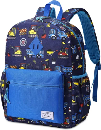 Vista 10 de Kasqo Mochila infantil para niños y niñas, mochila escolar de jardín de Dinosaurio Negro