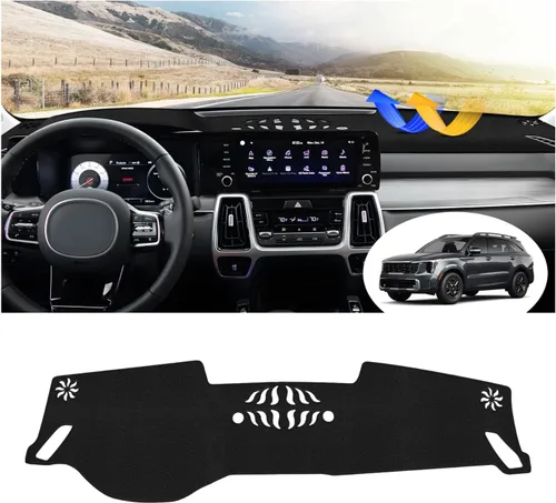 Vista 45 de FIILINES Cubierta para tablero Compatible con Mazda 3 2010-2013 Accesorios Tapete para tablero para Mazda 3 Accesorios Tapete para salpicadero