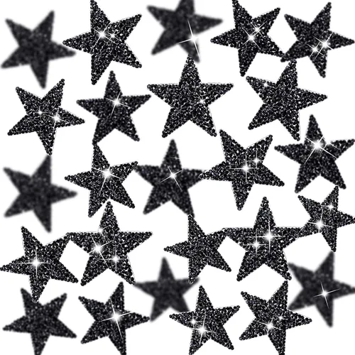 Vista 21 de Syhood 24 parches de estrellas para hierro, 1.57/2.36/3.15 pulgadas, color Plateado