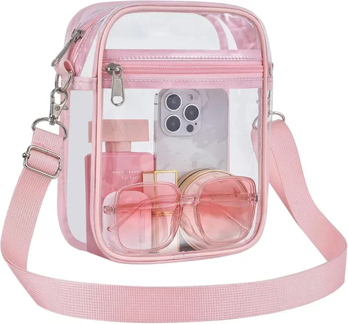 Vista 10 de Bolso transparente Slumou para eventos en estadios - Bolso pequeño, mini bolsos de mensajero para fanáticos de deportes para conciertos, trabajo