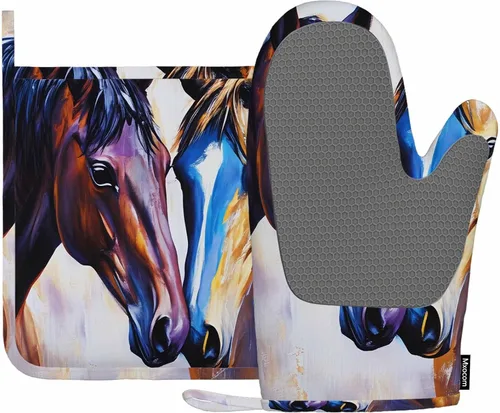 Vista 18 de Mxocom Juego de manoplas de horno y soportes para ollas de plátano con rodajas, de silicona, resistentes al calor, para horno de cocina, soporte
