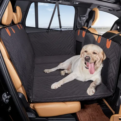 Vista 7 de Extensor de asiento trasero, funda de asiento de perro para asiento trasero, funda de asiento de coche de fondo duro para perros, hamaca para perro