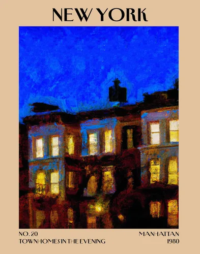 Vista 19 de K&L DESIGN CO. Impresión artística retro vintage de Nueva York, póster sin marco de 11 x 14 pulgadas, recuerdos de la ciudad de Nueva York, bonita