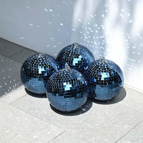 Vista 19 de Yescom Juego de 8 bolas de discoteca de 7/12/16/20/24 pulgadas, bolas de espejo surtidas, decoración de vidrio para colgar para fiestas de los años