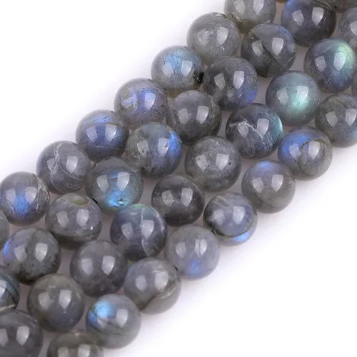Vista 46 de GEM-Inside - 95 cuentas AA color morado oscuro de amatista de 15 pulgadas por hebra con agujero, piedras preciosas naturales y cuentas de cristal