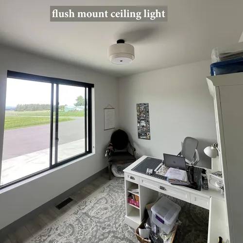 Vista 8 de FRIDEKO HOME Lámpara de techo semiempotrada de 3 luces, moderna, cerca del techo, con 2 capas de tela, para dormitorio, sala de estar, cocina