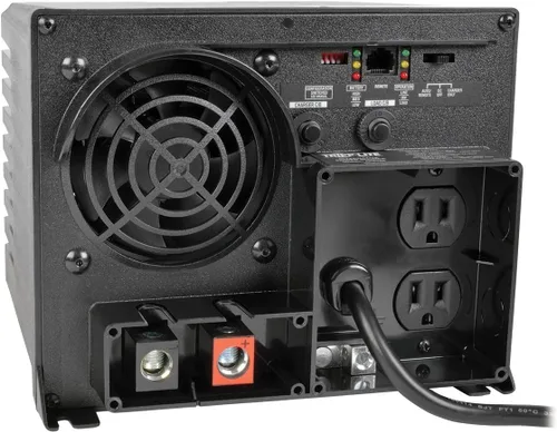 Vista 2 de Tripp Lite Inversor de corriente de 750 W, 12 V CC a 120 V CA, 20 A, 2 tomas, 5-15R, garantía de 1 año (APS750)