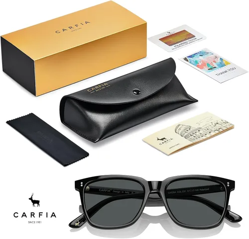Vista 45 de Carfia Chic - Lentes de sol polarizados para mujer, protección UV400, marco de acetato pulido a mano