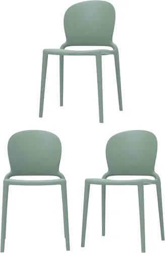 Vista 26 de LESHI Silla de comedor moderna apilable de plástico con respaldo sin brazos para comedor, sala de estar, jardín, patio, balcón, escritorio