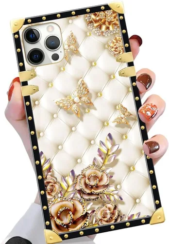 Vista 10 de Funda compatible con iPhone X/Xs, TPU suave de lujo y parte trasera de policarbonato duro para niñas y mujeres, funda protectora a prueba de golpes