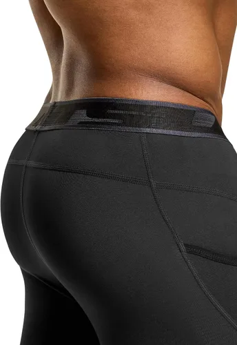 Vista 5 de TSLA Men's Athletic Compression Shorts, Active Cool Dry Sports Performance Running Tights with Pocket