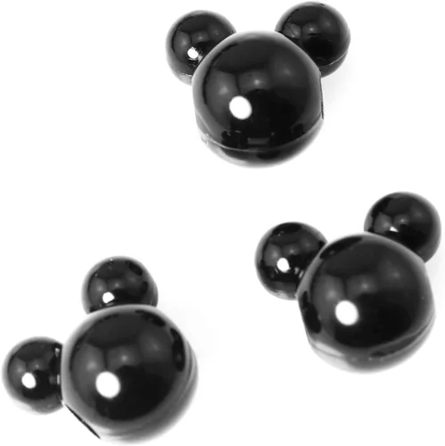 Vista 6 de 150 piezas de 0.591 in DIY pulsera collar joyería hecho a mano artesanía fabricación Mickey Mouse cabeza cuentas acrílicas agujero grande pastel
