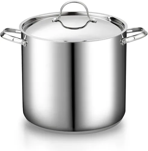 Vista 12 de Cooks Standard Olla de Acero Inoxidable 18/10 de 6 Cuartos de Galón, Olla Clásica Profunda para Cocinar Conservas Utensilios de Cocina Horno