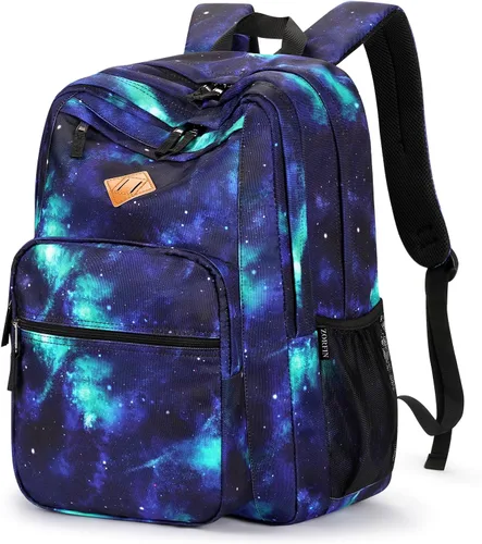 Vista 11 de ZORFIN - Mochila de 26 litros para la escuela, universidad y viajes, impermeable, con 8 compartimentos, Verde militar, Moderno