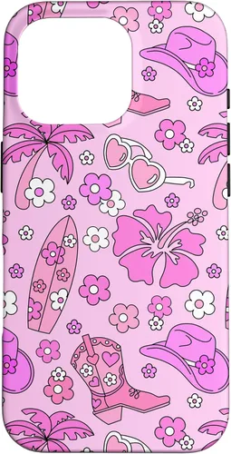 Vista 19 de iPhone 16 Coastal Cowgirl Estética Rosa Cowgirl Hat Cowboy Boots Boho Case