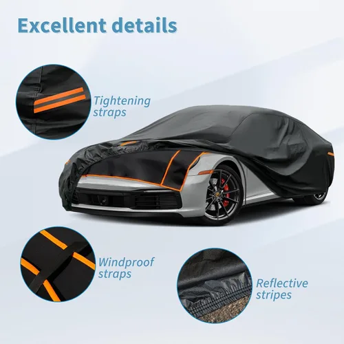 Vista 6 de Kayme Cubierta Protectora contra Granizo para Automóvil, Cubierta Completa para Automóvil Anti-Granizo Multicapa Engrosada, Impermeable