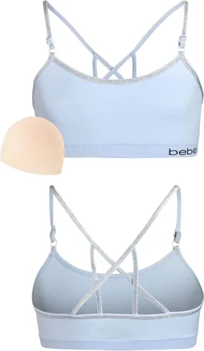 Vista 3 de bebe Sujetador deportivo de entrenamiento sin costuras para niña con almohadillas extraíbles paquete de 4