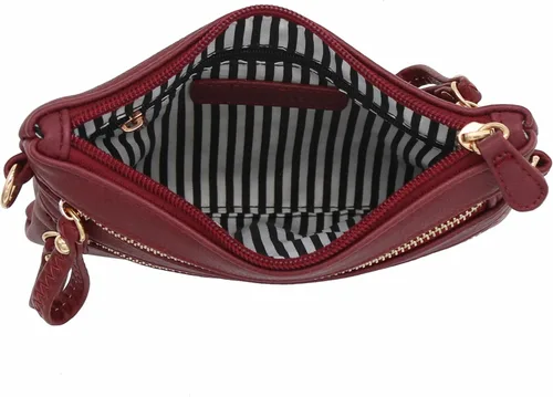 Vista 12 de Bolso de hombro cruzado con múltiples bolsillos y cremallera y correa de muñeca pequeña