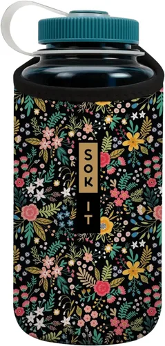 Vista 67 de Sok It BotlSok Funda para botella de agua con cubierta de neopreno aislante (Floral abstracto, se ajusta a CamelBak o Nalgene de 12 onzas)