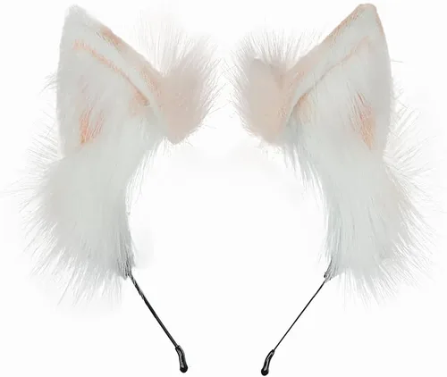Vista 11 de VIGVAN Diademas de animales Cosplay orejas Fox Punk Cross 3c negro