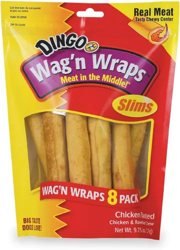 Vista 7 de Dingo Wag'n Wraps Jumbo Cuero crudo para perros grandes, 2