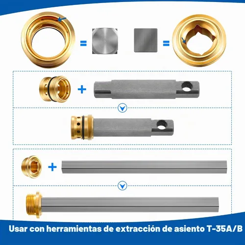Vista 5 de Enhon Kit de reconstrucción de válvula de repuesto para REB-VALVE, compatible con válvula Temptrol Symmons, conjunto de husillo TA-10, asientos