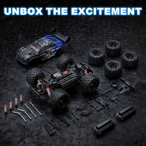 Vista 5 de Coche RC 4WD a escala 1:16 para adultos, camión de control remoto todo terreno de 40 KM/H - Vehículo eléctrico de alta velocidad de 2.4 GHz con 2