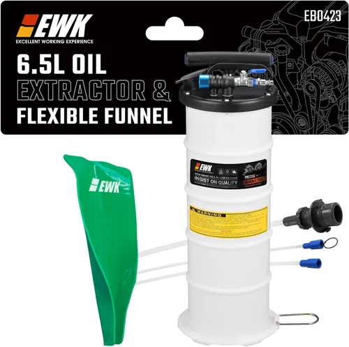 Vista 13 de EWK aspiradora y cambiador de aceite de 6.5 litros neumática/manual, bomba extractora de líquido, removedor de tanque
