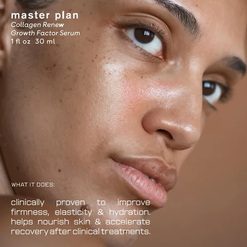Vista 4 de Master Plan, colágeno Renew Growth Factor Serum con péptido clínico, ácido hialurónico y biofermento de algas marinas