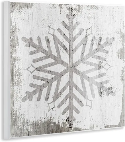 Vista 3 de Stupell Industries Arte de pared de madera con forma de copo de nieve de invierno de la naturaleza, diseño de Lil' R