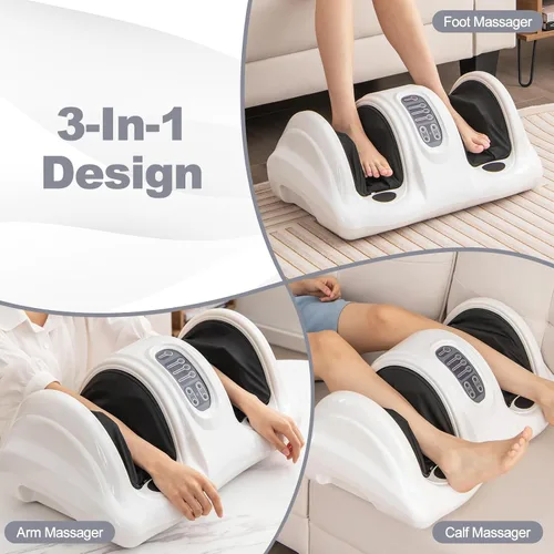 Vista 3 de ARLIME Masajeador de pies Shiatsu con control remoto, 4 modos de amasamiento profundo, masaje de piernas y tobillos y pantorrillas y pies para Blanco