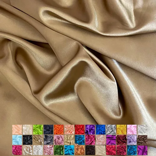 Vista 34 de Yard - Tela de satén sedosa elástica de alta calidad - Tela para vestidos y faldas - Suave como la seda, brillo metálico, ideal para bodas y diseño