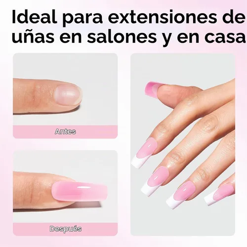 Vista 3 de Gellen - Extensión de uñas en gel de polietileno, sin hema, TPO y TMPTA, 2.16 onzas (2.12 oz), color rosa bebé