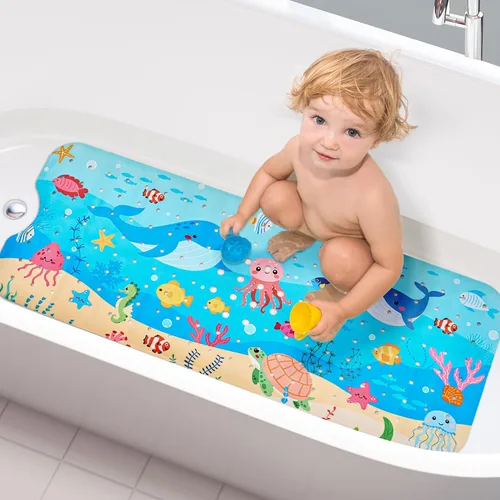 Vista 13 de Vannokor Tapetes para Bañera para Baño 27x14 Pulgadas, Tapete de Baño para Bañera se Siente Genial en Pies Cansados, Amigable Lavable a Máquina