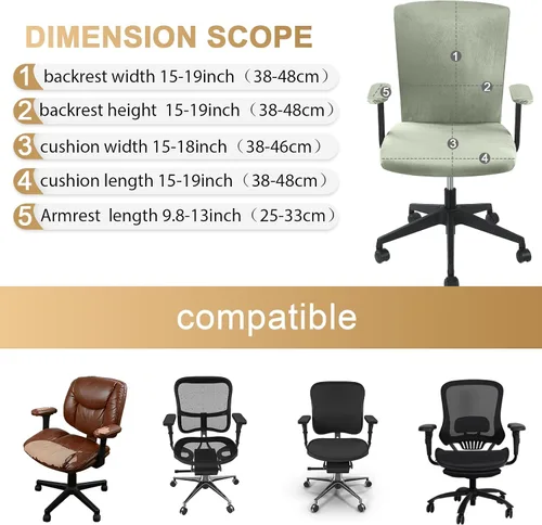 Vista 2 de Tallew Juego de 4 Fundas para Silla de Oficina, Fundas Universales Elásticas para Computadora, Fundas Protectoras Estiratables para Asiento