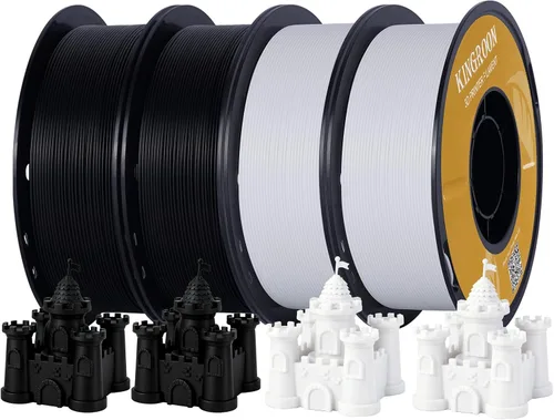 Vista 12 de Kingroon PLA - Filamento para impresora 3D, 10 carretes, precisión dimensional de +/- 0.02 mm, carrete de 10 kg (22 libras), 1.75 mm, 5 negro + 5