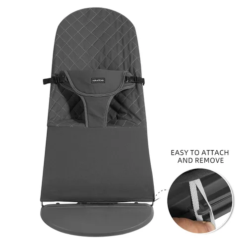 Vista 4 de iGRATENS Asiento de Tela para Mecedora - Funda para Mecedora Baby Bjorn Compatible con Modelo Balance Soft & Bliss, 100% Algodón, Amigable