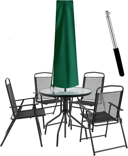 Vista 10 de Dafire Cubierta de paraguas de patio para sombrillas de 7 pies a 9 pies, cubiertas de parasol de 1.7m (Negro 420D), cubierta de paraguas impermeable