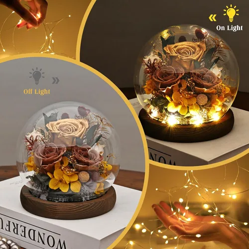 Vista 3 de Regalos para mujeres, esposa, mamá, abuela, flores preservadas en el día de la madre, aniversario, boda, Navidad, regalos de Acción de Gracias