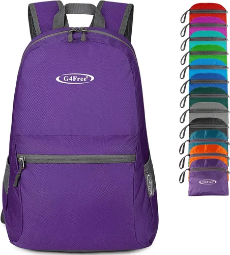 Vista 13 de G4Free Mochila plegable ligera de 20L para viajes, senderismo, mochila plegable para hombres y mujeres