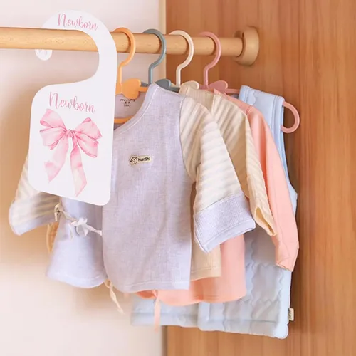 Vista 4 de Separadores de Armario de Guardería con Lazo - Baby Shower con Lazo, Separadores de Armario para Niñas, Organizador de Armario para Bebé Niña