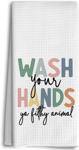 Vista 16 de Decoración de baño para niños, toallas y accesorios, decoración de cocina para niños pequeños, lávate las manos, toallas de cocina negras bohemias