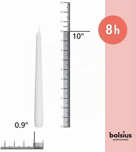 Vista 2 de Bolsius Velas alargadas blancas (10 pulgadas)