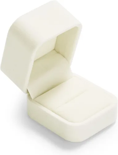 Vista 6 de Oirlv Caja de anillo de terciopelo para boda, día de San Valentín, anillos blancos