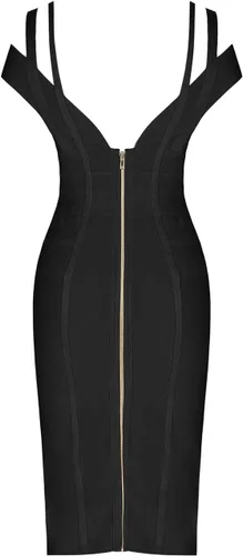 Vista 6 de whoinshop Vestido sexy de rayón con cuello en V para mujer, para discoteca