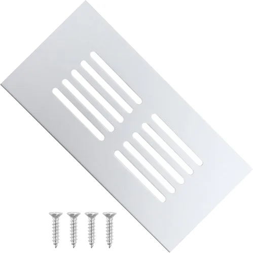 Vista 8 de Geesatis Cubiertas de ventilación para piso, gabinete, pared, techo – Rejilla de aluminio resistente a la oxidación con tornillos, paquete de 2