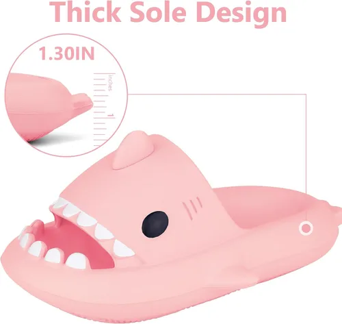 Vista 5 de Sandalias de baño con diseño de tiburón para niños y niñas Sandalias de ducha para niños y niñas Sandalias de playa y piscina Secado rápido