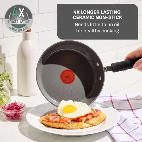Vista 4 de T-fal Juego de utensilios de cocina antiadherentes de cerámica, 8 piezas