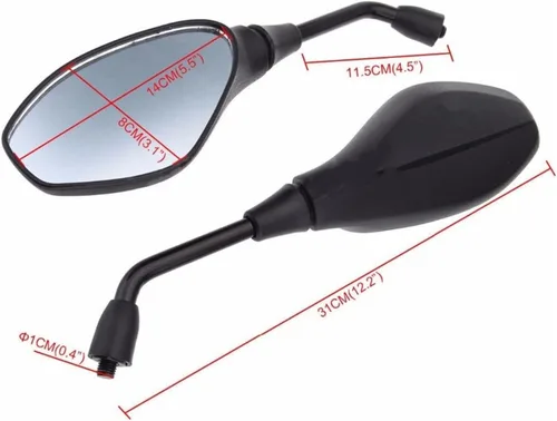 Vista 3 de Espejo retrovisor para motocicleta, espejos retrovisores de motocicleta 0.394 in* 1.25 para BMW F650GS F800GS F800R 2008-2011 F 650 800 GS