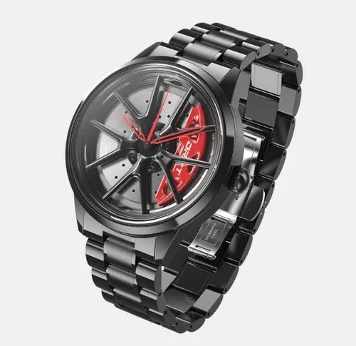 Vista 2 de DriftElement Original Nitro rim watch men - M3 sports car men's wristwatch in the 3D design of the Y-spoke performance rim made of stainless steel